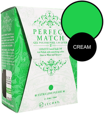 LeChat Perfect Match Gel Polish & Nail Lacquer Extra Lime Please - .5oz