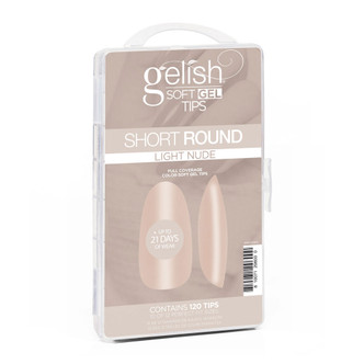 Gelish Soft Gel Tips Light Nude Short Round - 120 CT