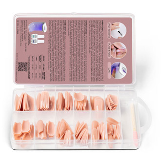 Gelish Soft Gel Tips Pink Nude Medium Coffin - 120 CT