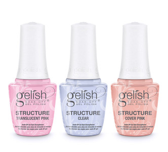 Gelish Brush-On Structure Gel Set - Clear, Translucent Pink & Cover Pink (3 x 15ml)