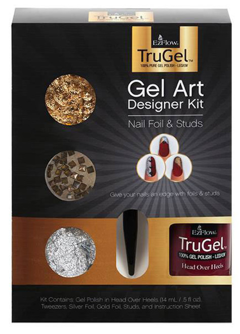 EzFlow TruGel Polish Gel Art Designer Kit - Nail Foil & Studs