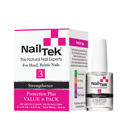 Nail Tek Strengthener Protection Plus 3 - 4 x 15mL/ .5 fl. oz (Value 4 Pack)