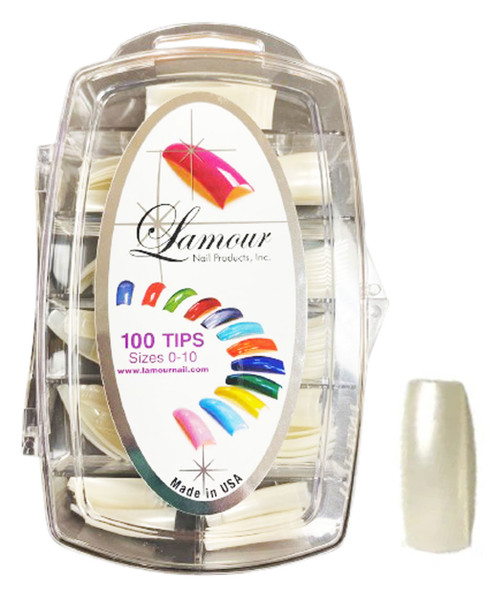 Lamour Color Nail Tips: Pearl - 100ct