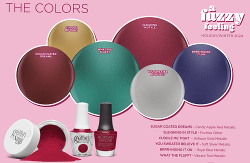 Gelish TRIO Of A Kind A Fuzzy Feeling Holiday/Winter 2024 Collection (Gel & Lacquer & Dip)