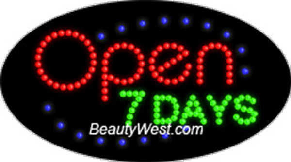 Electric Flashing & Chasing LED Sign: Open 7 Days