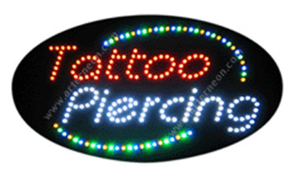 Animation & Flashing LED Sign - Tattoo & Piercing