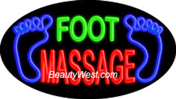 Neon Flashing Sign Foot Massage