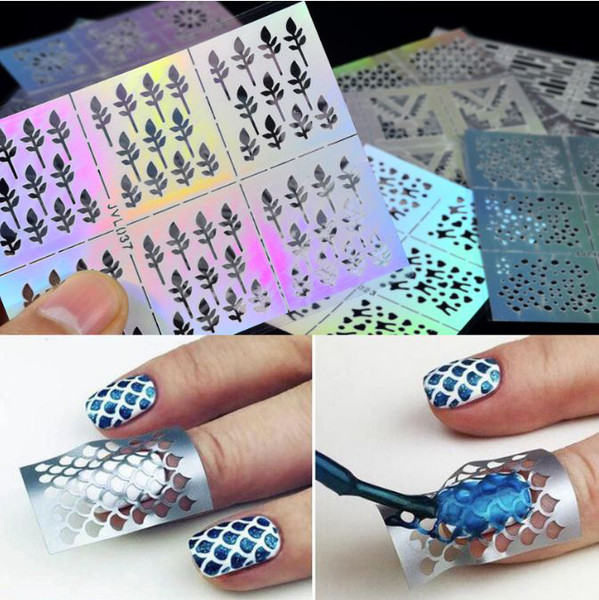 NDI beauty Hollow Out Nail Art French Tips Manicure Stencil - 005