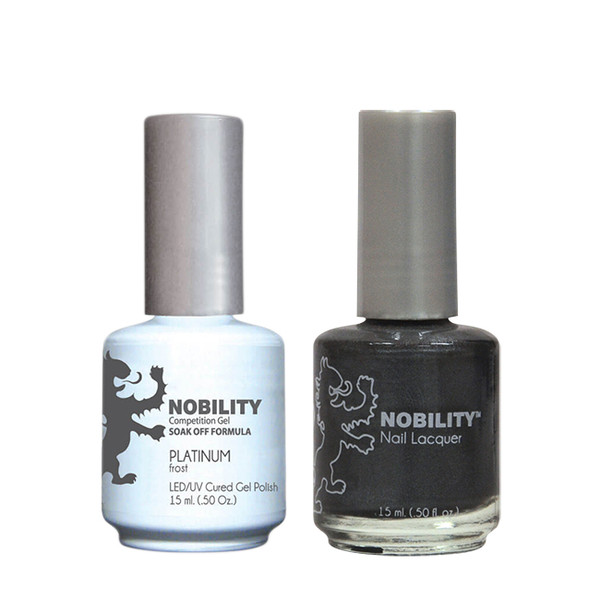 LeChat Nobility Gel Polish & Nail Lacquer Duo Set Platinum - .5 oz / 15 ml