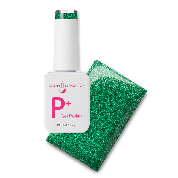 Light Elegance P+ Glitter Gel Polish Emerald Green - 10 ml