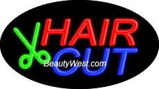 Neon Flashing Sign Hair Cut