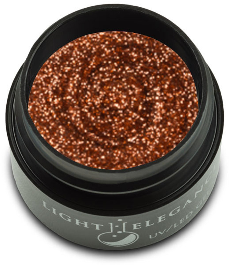 Light Elegance UV/LED Glitter Gel Cinnamon - .575oz/ 17 ml
