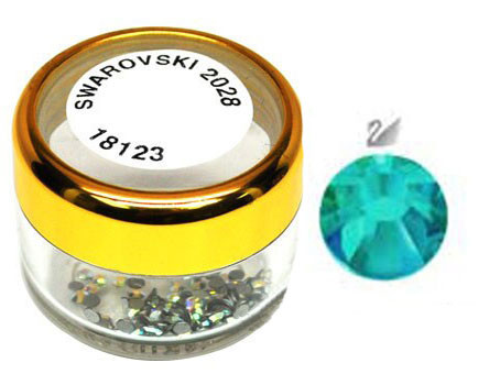 Swarovski 2028 Xilion Hotfix Flat Back SS5 Blue Zircon - 100 pcs