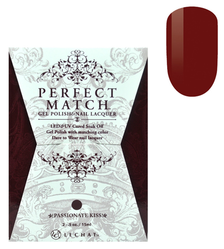 LeChat Perfect Match Gel Polish & Nail Lacquer Passionate Kiss - .5oz