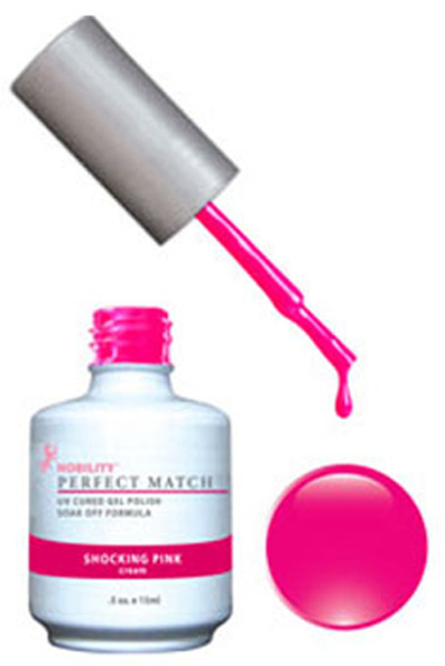 LeChat Perfect Match Gel Polish & Lacquer Neon Shocking Pink - .5oz