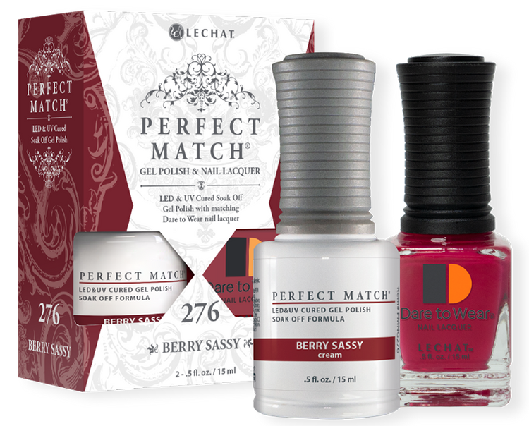LeChat Perfect Match Gel Polish & Nail Lacquer Berry Sassy - .5oz