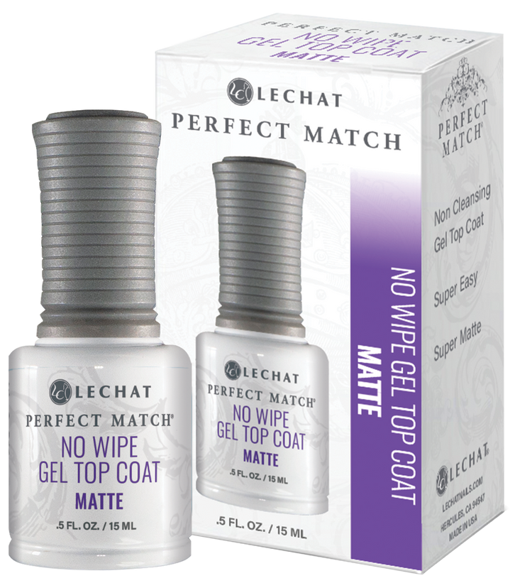 LeChat Perfect Match No Wipe Gel Top Coat Matte - .5 fl oz