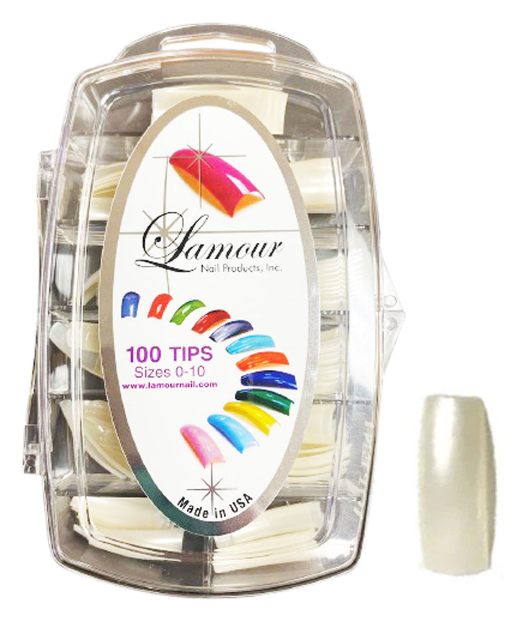 Lamour Color Nail Tips: Pearl - 100ct