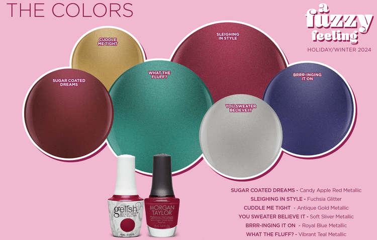 Gelish TWO Of A Kind A Fuzzy Feeling Holiday/Winter 2024 Collection (Gel & Lacquer)