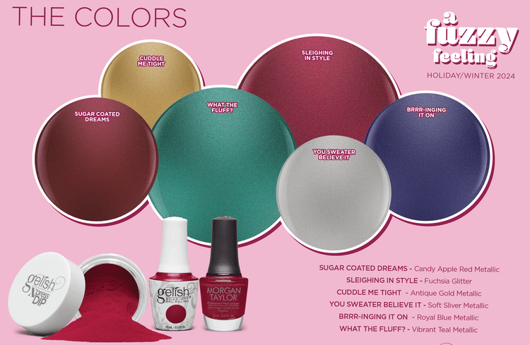 Gelish TRIO Of A Kind A Fuzzy Feeling Holiday/Winter 2024 Collection (Gel & Lacquer & Dip)