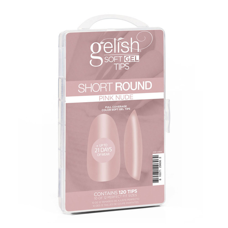 Gelish Soft Gel Tips Pink Nude Short Round - 120 CT