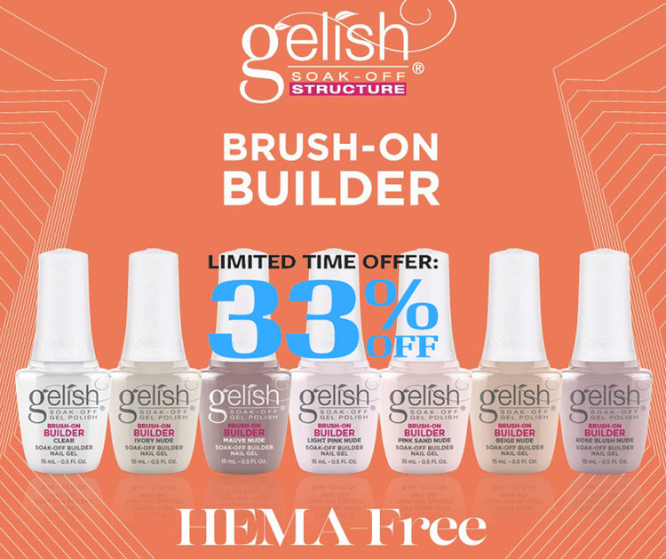 Gelish HEMA-Free Brush-On Builder Gels @ 33% OFF