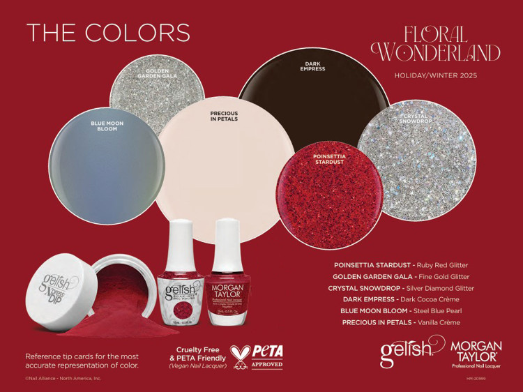 Gelish TRIO Of A Kind Holiday Winter 2025 Floral Wonderland collection (Gel & Lacquer & Dip)