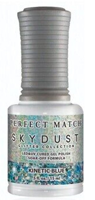 LeChat Perfect Match Sky Dust Glitter Gel Polish Kinetic Blue - 5 oz