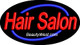 Neon Flashing Sign Hair Salon