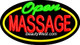 Neon Flashing Sign Open Massage