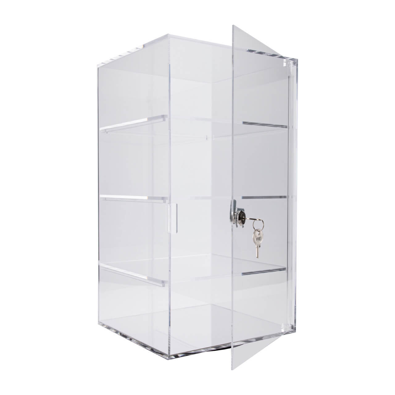 4-Shelf Acrylic Rotating Tower Display Case | Store Supply Warehouse