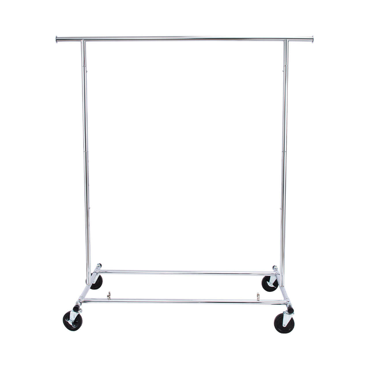 Economy Chrome Single-Rail Collapsible Salesman Clothing Rack | Store ...