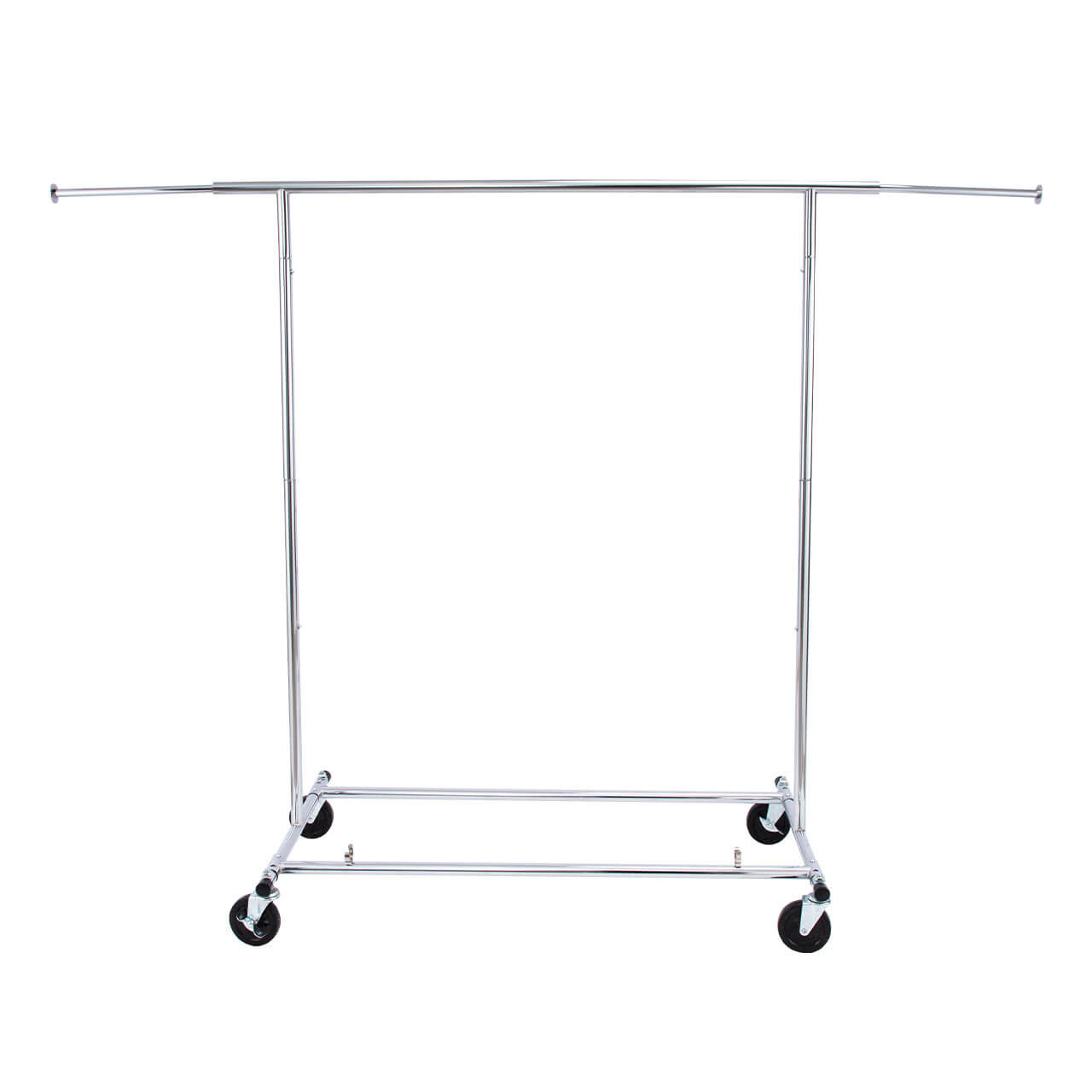 Economy Chrome Single-Rail Collapsible Salesman Clothing Rack | Store ...