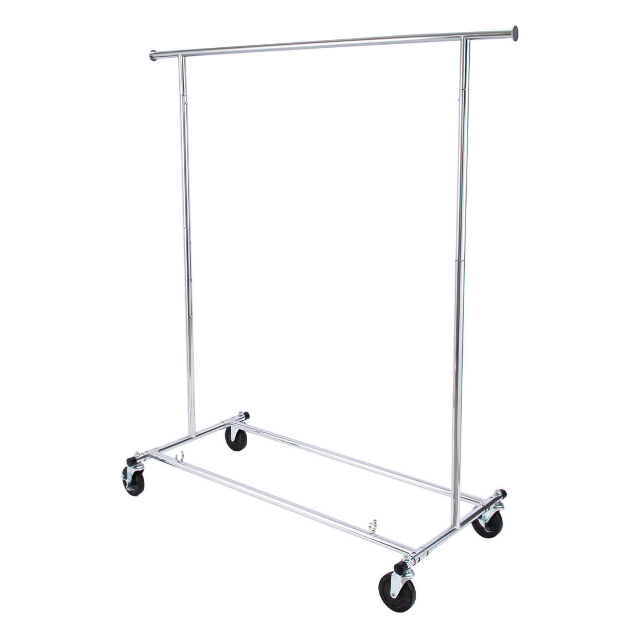 Economy Chrome Single-Rail Collapsible Salesman Clothing Rack | Store ...