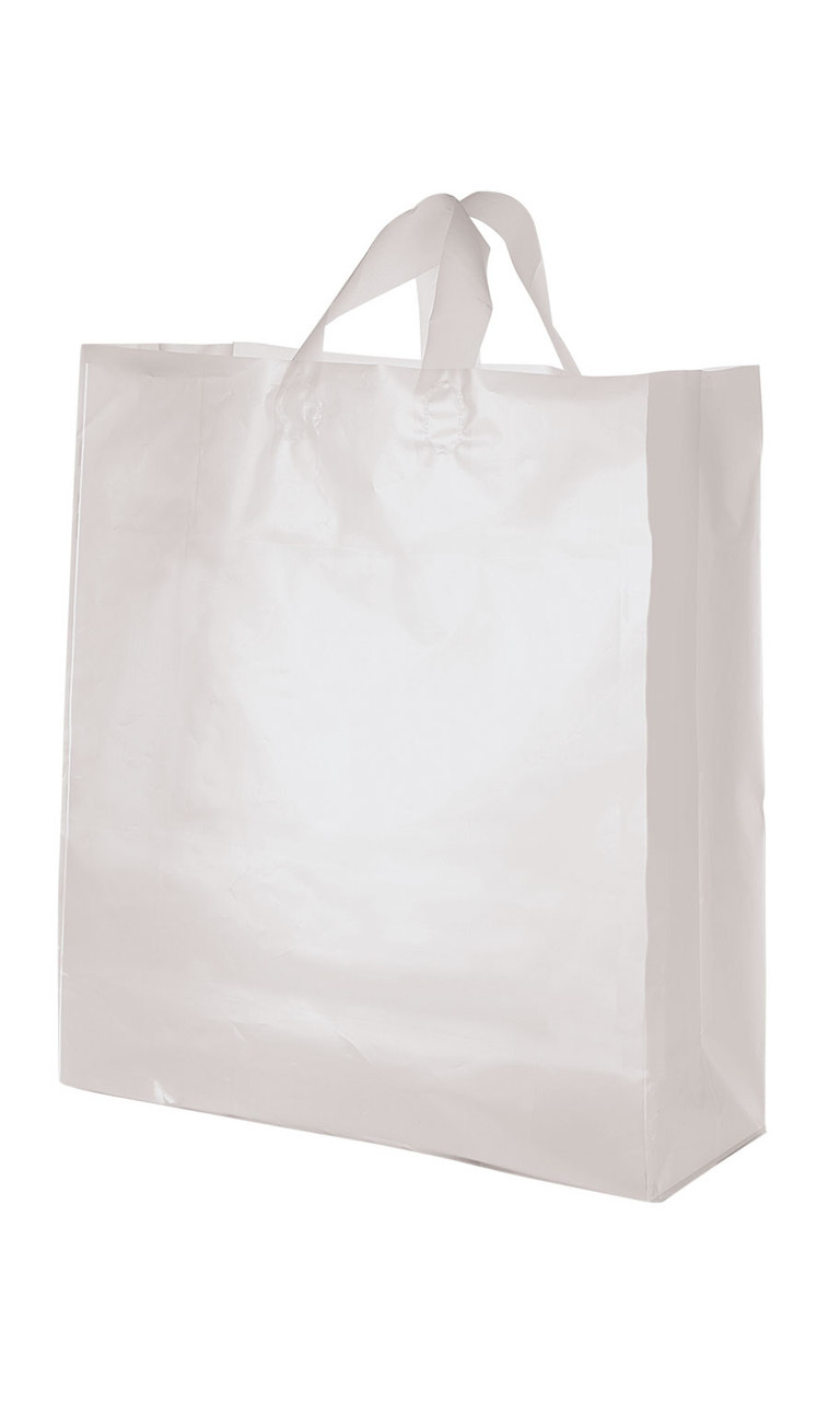 Jumbo Clear Frosted Plastic Shopping Bags Case of 200