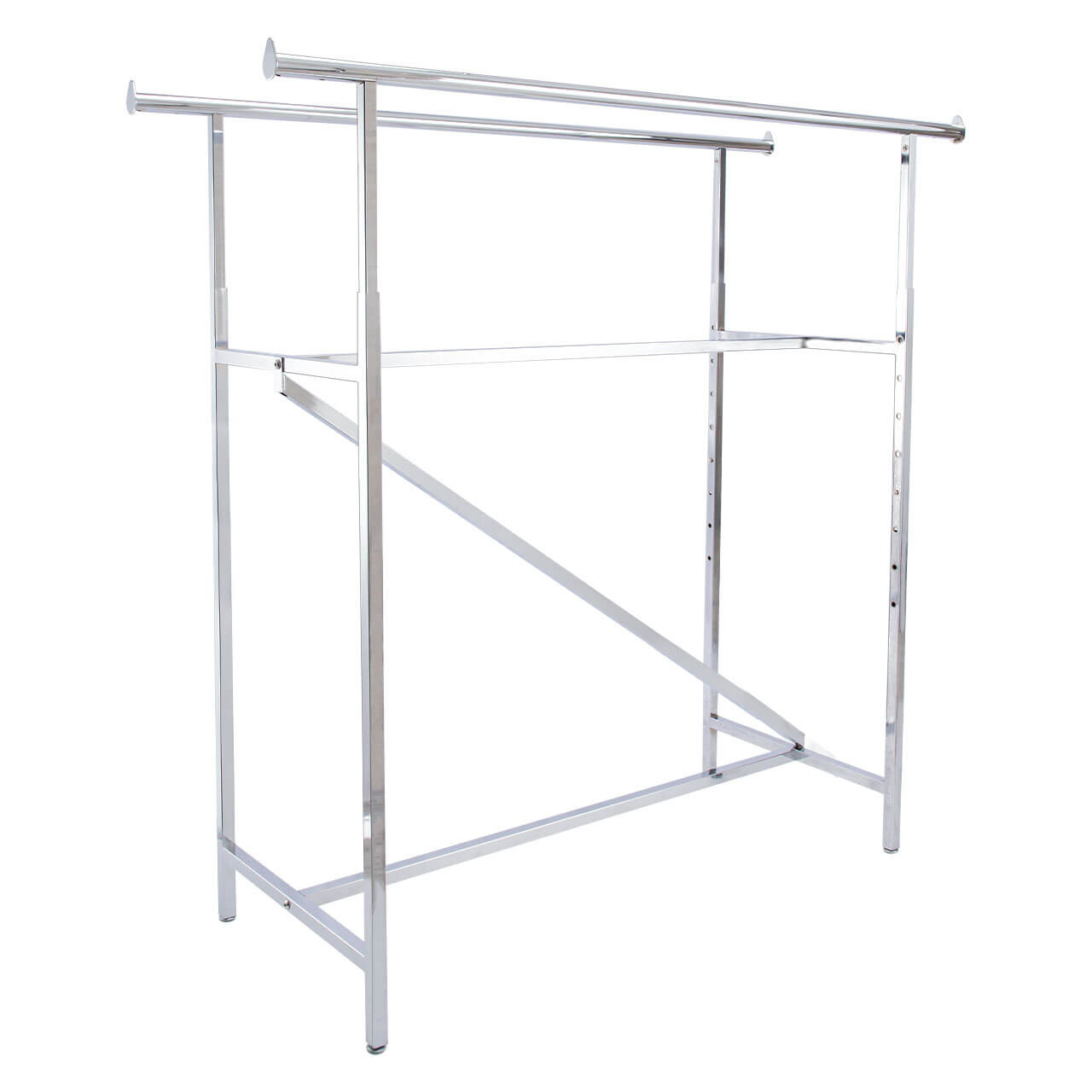 Chrome Double-Rail Clothing Rack with Z-Brace | Store Supply Warehouse
