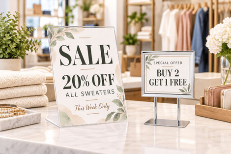 8.5x11 or 5x7 Sign Holder: Sizing Signs to Your Message