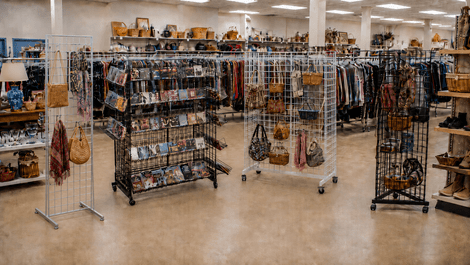 Thrift Store Fixture Strategy: Wire Grid Panels for Donated Inventory