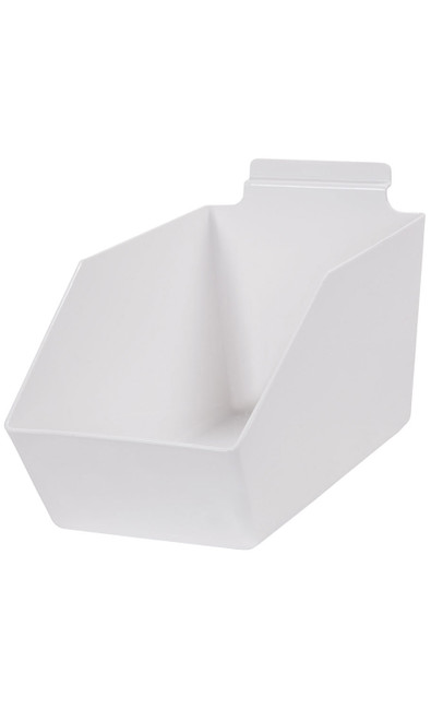 6"W x 11 ½"D x 5 ½"H White Plastic Dump Binzoom