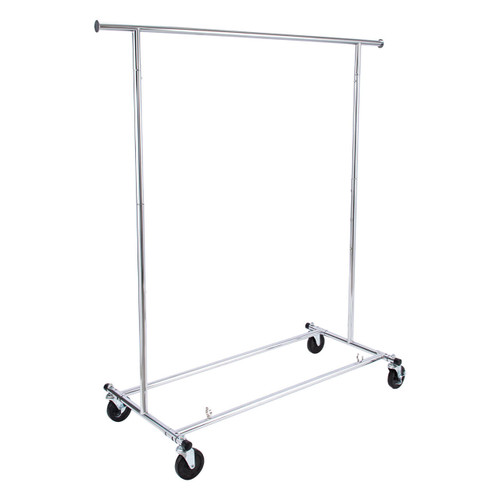 Economy Chrome Single-Rail Collapsible Salesman Clothing Rack