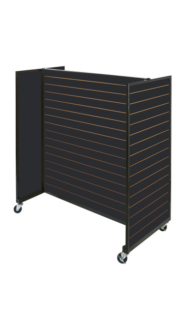 Black Metal Framed Rolling Slatwall Gondolas without shelveszoom