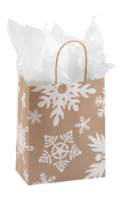 Medium (Cub) - Giant Snowflake Paper Shopping Bags - Case of 100zoom