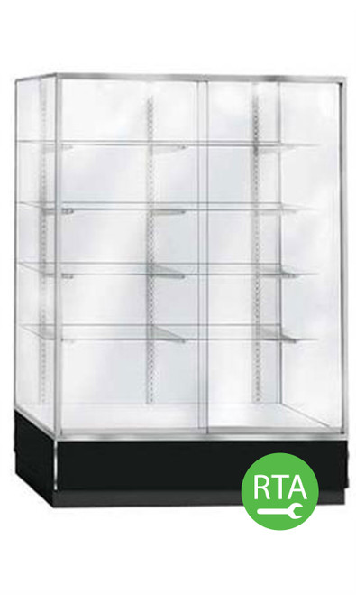 70 inch Black Metal Framed Glass Wall Unit Ready to Assemble