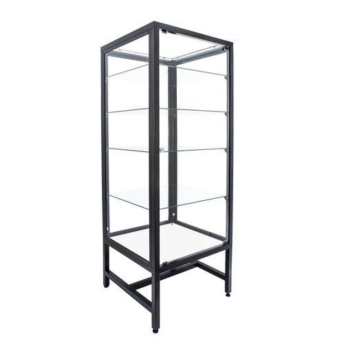 4 Shelf Modern Glass Display Tower