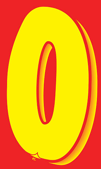 7 ½ inch Windshield Numbers And Symbols - Red/Yellowzoom