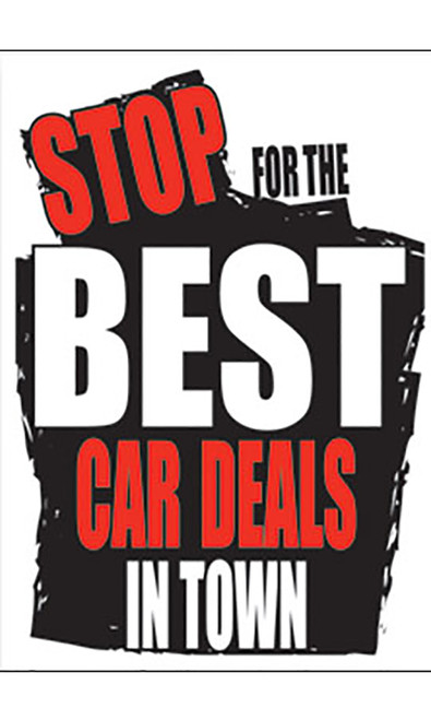 Jumbo Under The Hood Sign - "Stop For The Best Car Deals In Town"zoom