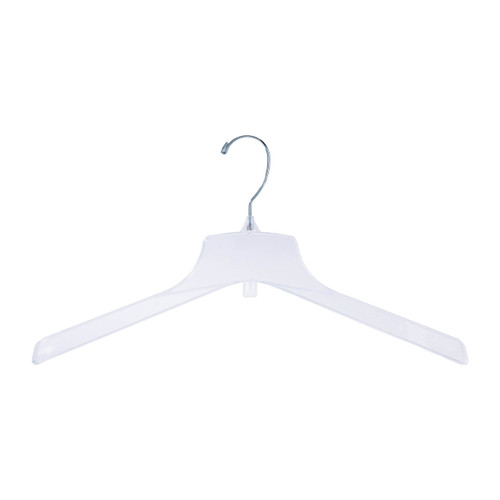 Break-Resistant 17 inch Clear Plastic Coat Hangers