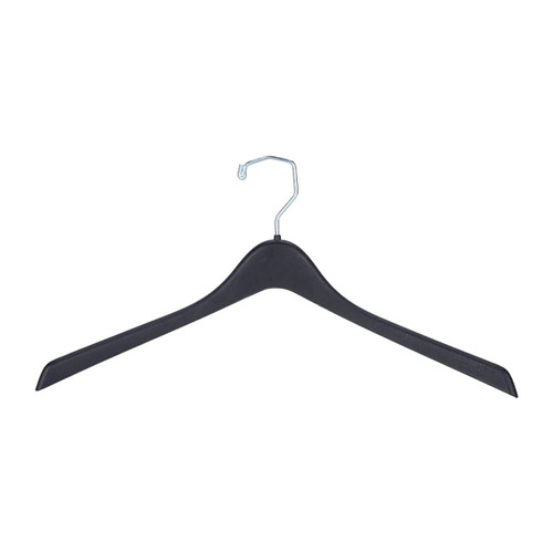 17 inch Contoured Black Plastic Coat Hangers