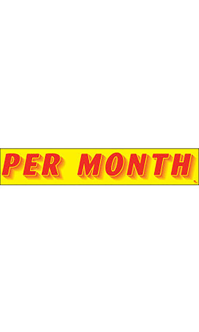 Rectangular Slogan Windshield Sticker - Red/Yellow - "Per Month"zoom