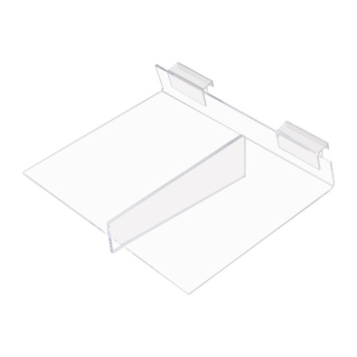 10 x 8 inch Clear Acrylic Shelf for Slatwall or Wire Grid